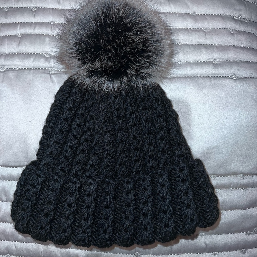 🌟 🧶 Handmade Unisex Black Knitted Beanie Winter Hat